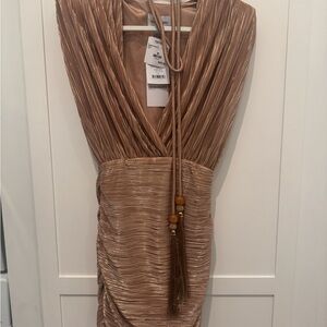 Gold short cocktail dress